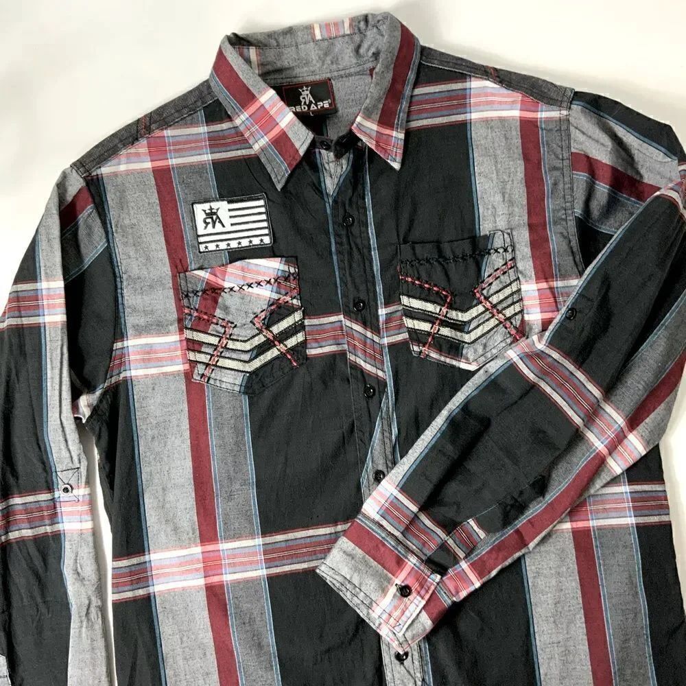 Men’s Red Ape button down shirt